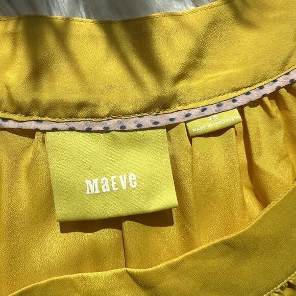 ANTHROPOLOGIE MAEVE MUSTARD YELLOW OFF THE SHOULDER BLOUSE SIXE XS - Picture 6 of 7
